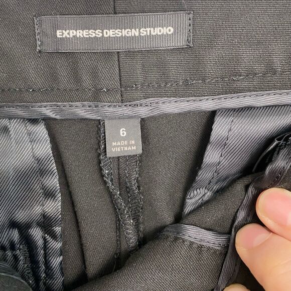 Express Design Studio Pants Size 6‎ Black Womens Pockets Career Lux Business 553 - Picture 3 of 7
